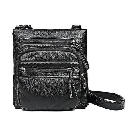 Liten mjuk väska damväska handväska tvättad vit läder axelväska ficka väska dam messenger bag