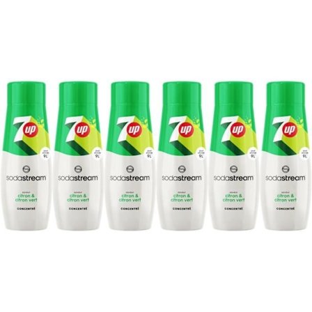 "Concentrat SODASTREAM - Paket med 6 koncentrat 7UP - Upp till 54L drycker - 440ml"