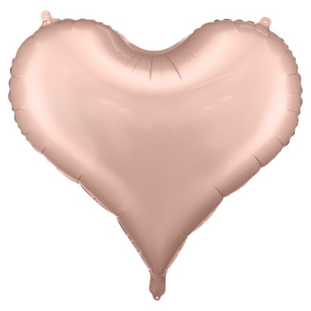 Stor Hjerteformet Ballon Satin Roséguld