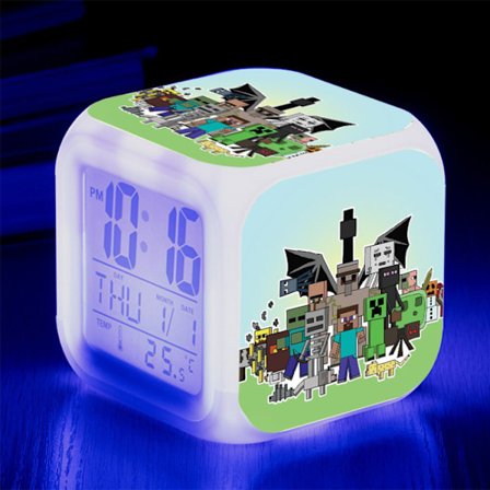 Min värld väckarklocka ledde lysande nattljus 17#