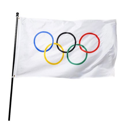 Foldbar Olympiske leker fem ringer flagg tykkere polyester banner YIY