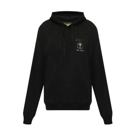 Moschino Printed Hoodie Sort, Herre