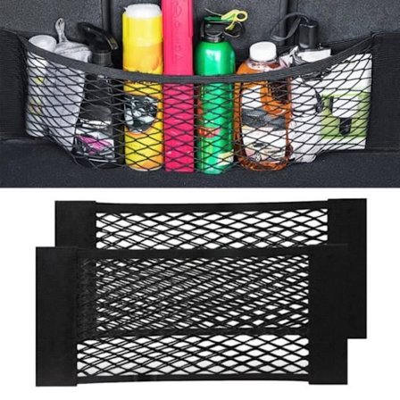 (Svart) Bilbagagenät, 2-pack 60 x 25 cm, Flaskor, Livsmedel, Förvaring