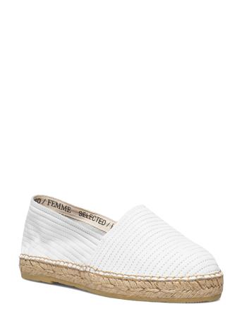 Slfellen Leather Espadrilles Matalat Sandaalit Espadrillot Valkoinen Selected Femme