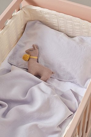 Jotex - Mini Sengesæt Hør Krybbe Bleg lavendel - JONIE - Køb Sengetøj til børn hos Jotex