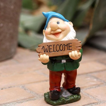 Sjov Havegnom Statue Figurer Udendørs Velkommen Gnom Sta DXGHC