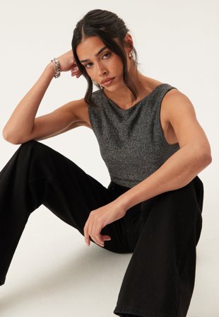 ONLY-Onlea Glitter S/L 2-WAYS TOP-M