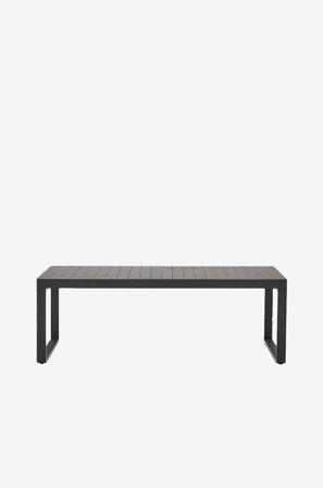 Kave Home - Galdana udendørs udtræksbord lavet af aluminium med mørkegrå finish 220 (340) x 100 cm - Sort - Spiseborde - Fra Homeroom