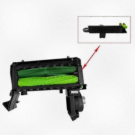 Puhdistuspäämoduuli ja oven lukko iRobot Roomba E I J -sarjalle, yhteensopiva mallien E5 E6 I2 I3 I4 I5 I6 I7 I8 J5 J6 J7 J kanssa