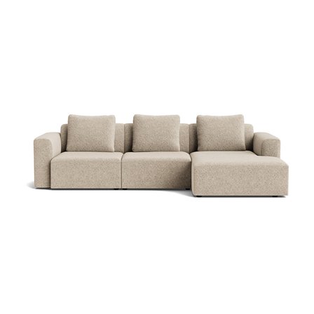 Como Chaiselongue-Sofa, rechts, Anthology Beige, zeitloses Design, handgefertigt in Europa, hochwertige Qualität, modernes Polstersofa, 83cm.