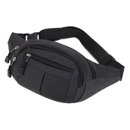 Miesten vyötäröpakkaus Nylon Sport Fanny Laukut Boy Drop Leg Laukut Hip Bum Black