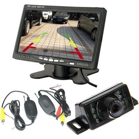 Ny Trådløs Tilbagevendende Kamera 7 Tommer HD LCD Skærm + Vandtæt Bilkamera 7 LEDs IR Natvision