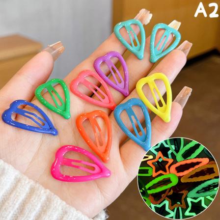 10 kpl Candy Color Luminous Star hiusklipsit lapsille tytöille Headw A2