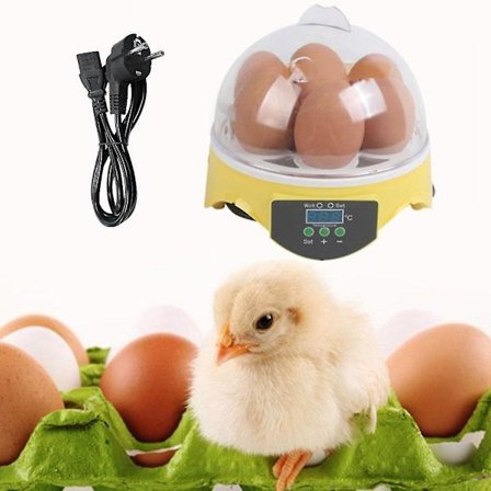 7 Egg Digital Egg Inkubator for Fjørfe Kylling Klekking EU-kontakt