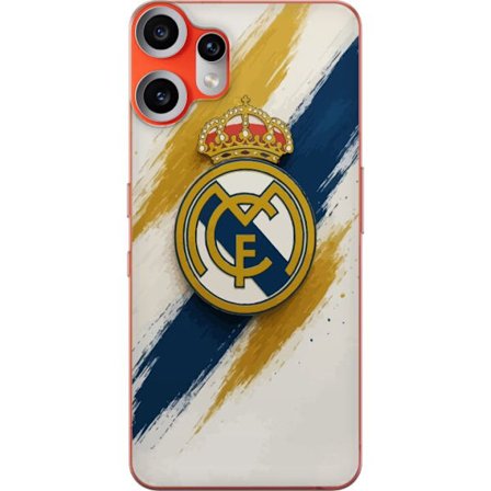 Yhteensopiva Puhelinkuori Nothing Nothing CMF Phone 2 Pro Real Madridin tunnus valkoisella sinisellä ja kultaisella taustalla, tyylikäs urheilusuunn
