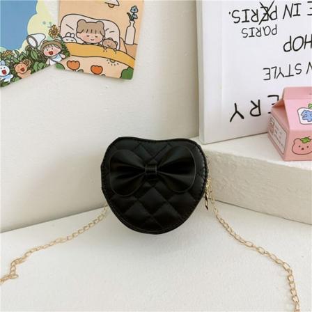 Crossbody-väska för tjejer Barnhjärta-handväskor SVART black