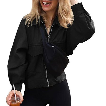 Jackor Dam Långärmad Stora Fickor Jackor Kappa Solid Färg Casual Toppar Nya