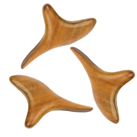 Massageværktøj i træ - trekant - tre trekanter