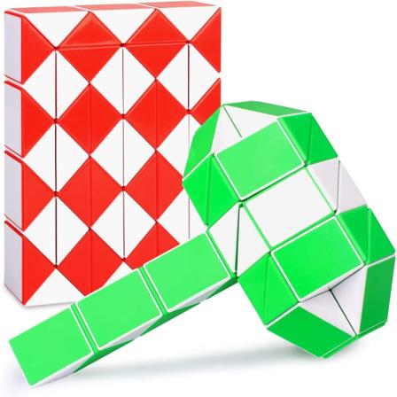 2 stk Store Fidget Snake Cube Twist Puslespill Magisk Snake Sansestimulerende Leke Samling Hjernepuslespill Strømper Fyll Festgaver Spill