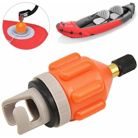 Inflasjonsventiladapter for PisCône Jardin kajakker og surfebrett - Orange Grey,