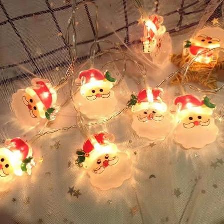 LED Julelysstreng med malt julenisse, lysstreng for juletre, LED-pynt til festlig fest, glitterlysstreng (USB-drevet) 3M20 light