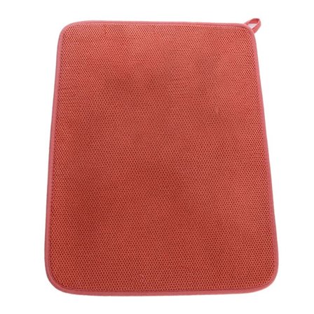 Oppvaskmatte i mikrofiber, superabsorberende tørkematte i rød mikrofiber