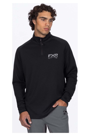 Pullover FXR Pilot UPF 1/4 Zip Langarm Schwarz/Grau L