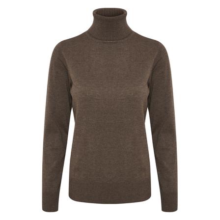 Saint Tropez, Mila SZ Rollneck Pullover Brązowy, Kobieta, Rozmiar: S