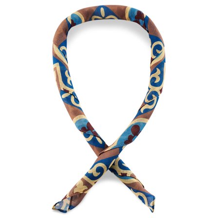 Modrohnědý bavlněný šátek se vzorem ikat pro muže - Šátky