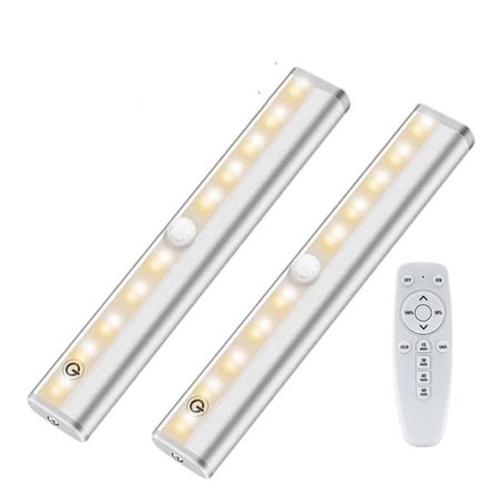 LED-ljuslister med fjärrkontroll 2-pack Silver