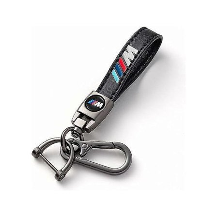 Läder bilnyckelring, bilnyckelring, presenter till familjen, biltillbehör, BMW M Series nyckelring Svart 2 st