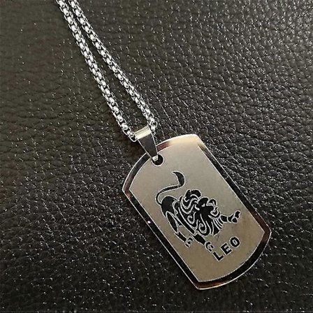 Scorpio 12 Stjärnbilder Halsband Födelsedagspresenter Guld Färg Rostfritt Stål Amulett Hänge Zodiak Tecken Smycken Collier(Leo6,90cm)
