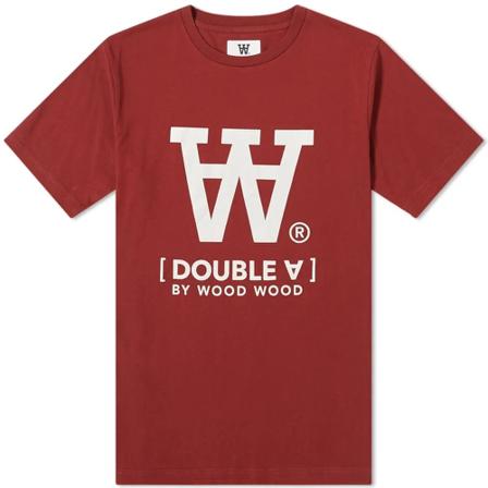 Wood Wood Ace T-shirt , Rood , Heren , Maat: M