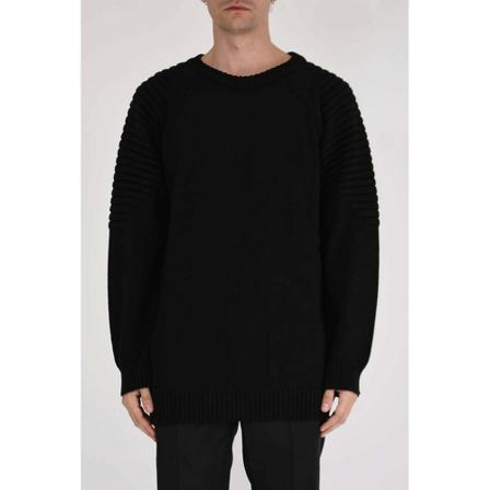 Les Hommes, Round-neck Knitwear Zwart, Heren, Maat:L