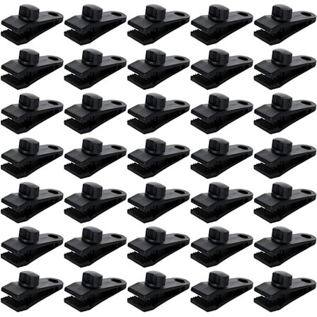 Pakke med 30 Telt Presenningsclips, Låsende Presenningsklemme til Markisefastgørelse Camping Skyggenet Pool Presenning