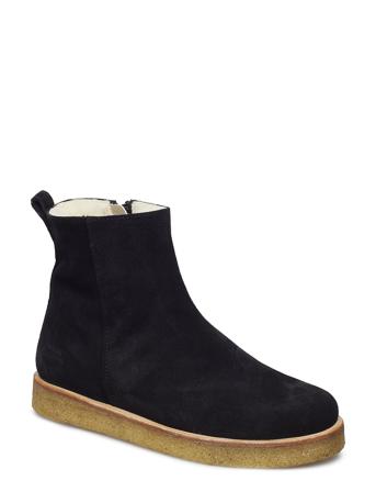 Boots - Flat - With Zipper Shoes Wintershoes Winter Boots Svart ANGULUS