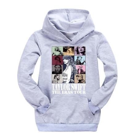 2024 Taylor Swift The Eras Tour Hættetrøje Sweatshirt Print Langærmet Casual Løs Pullover Hættetrøje Toppe Fans Gaver Til Børn Drenge Piger 9-14 år 