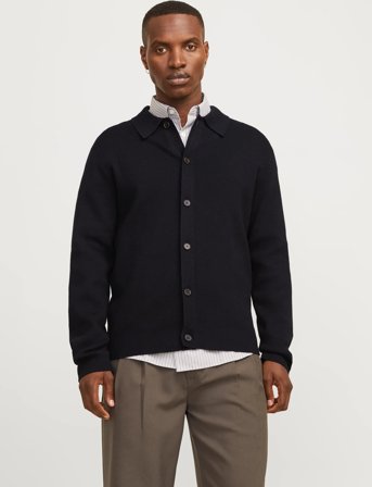 Jack & Jones Jprblamilano Spring Knit Cardigan - Black - XL