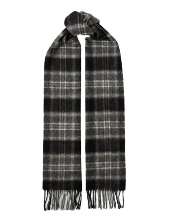 Slmtope Wool Check Scarf Grey Selected