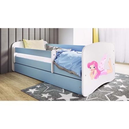 Kocot Kids Barnsäng - Babydreams Blå - Fairy With Wings Med Madrass 160x80 Cm - Litenleker