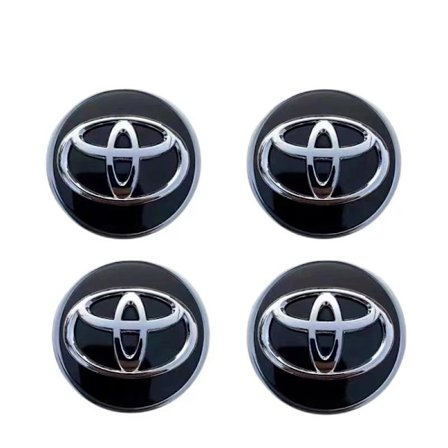 4 stk. Toyota 62mm hjul center navkapsler til logo Sort{HH}