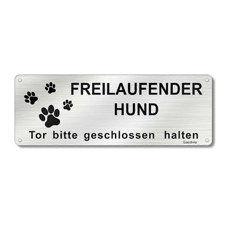 Her Våger Jeg Hund Forsigtig Friløbende Hund Skilt Betrædelse På Egen Risiko Skilt Børstet