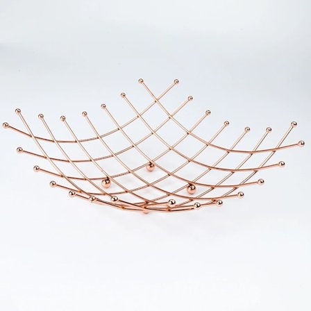 Kobber Fruktskål Nest, Oppbevaring, Flott Gaveidé, Solid, Elegant og Moderne Design, Størrelse: 26x11cm