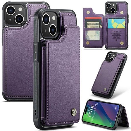 CASEME C22 iPhone 15 Wallet Case RFID Blocking - Purple