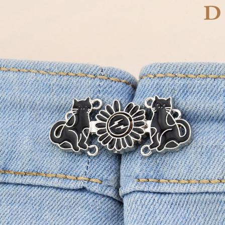 1. rivin suora vyötäröpainike naisten hamehousuille, säädettävä vyötärö - täydellinen D