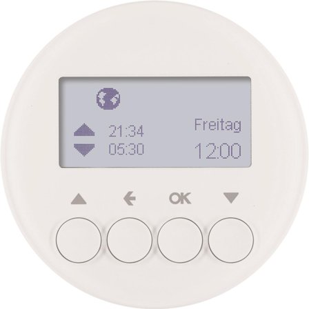Hager 85741139 Sjalusitimer timer av sjalusitype Hvit, Strømbrytere & vegguttak