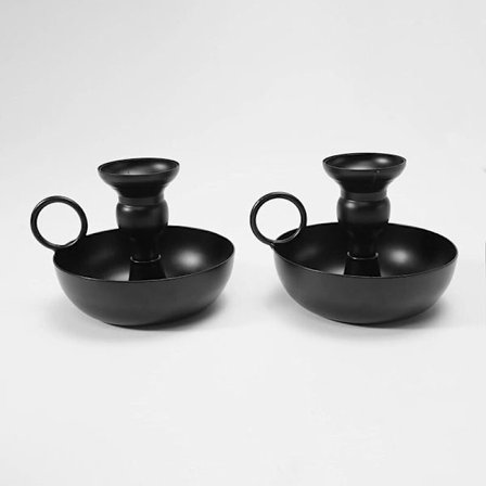 Ljusstakar, 2-pack Bulk Svart Ljusstake för Pelar Ljus