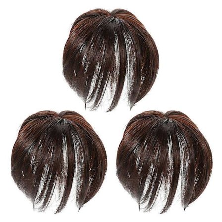 3 stk. Parykker Dame Hårstykke Menneskehår Toppstykker Parykkdeler Hårstykke for Tynt Hår