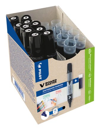 Pilot V-Board Master Tavlepenn med refill, 10-pakk Svart, Markere & markører
