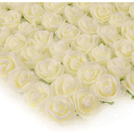 144 Stykker (Hvid) Kunstige Blomster, Mini Kunstige Rose, Lille Kunstig